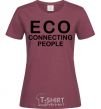 Women's T-shirt ECO connecting people burgundy фото