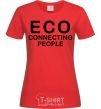 Women's T-shirt ECO connecting people red фото
