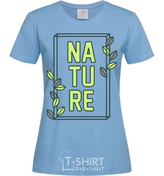 Женская футболка Nature book Голубой фото