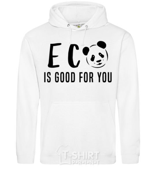 Мужская толстовка (худи) ECO is good for you Белый фото