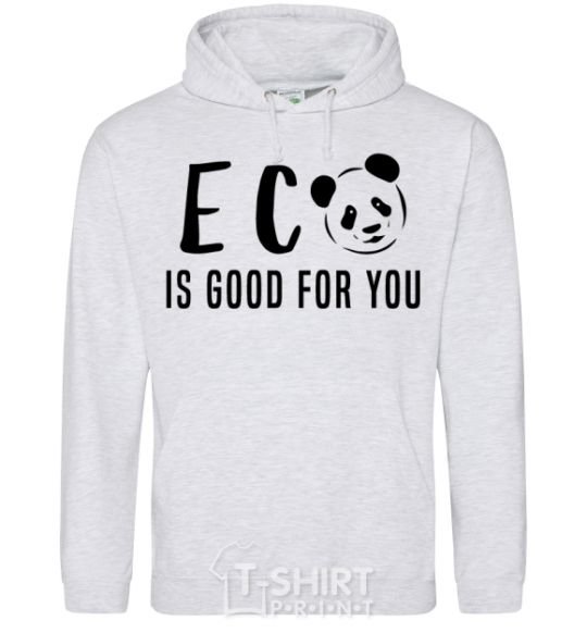 Мужская толстовка (худи) ECO is good for you Серый меланж фото