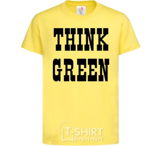 Детская футболка Think green Лимонный фото