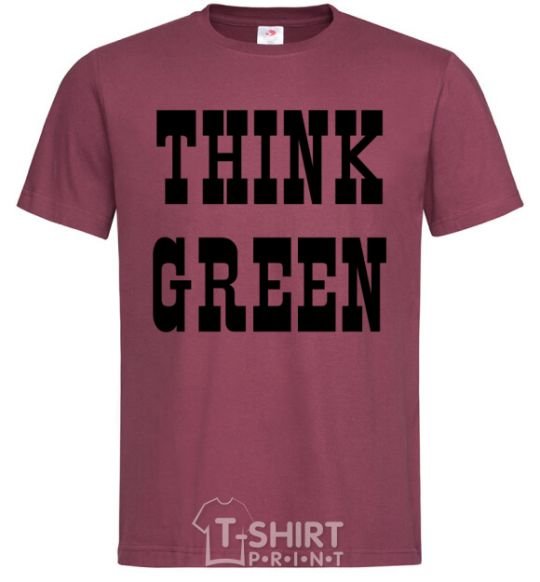 Men's T-Shirt Think green burgundy фото