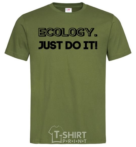 Мужская футболка Ecology Just do it Оливковый фото