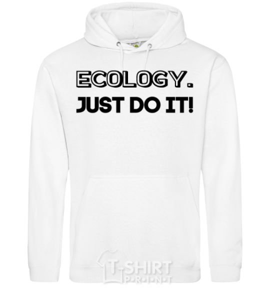 Мужская толстовка (худи) Ecology Just do it Белый фото