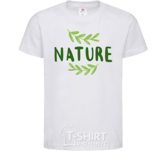 Kids T-shirt Nature's inscription White фото