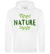 Men`s hoodie Nature's inscription White фото