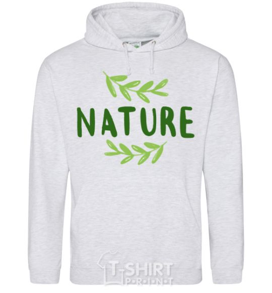 Men`s hoodie Nature's inscription sport-grey фото