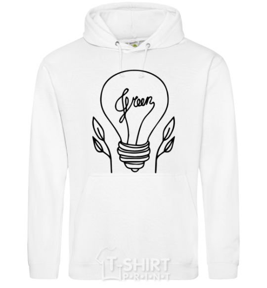 Men`s hoodie Green light White фото