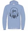 Men`s hoodie Green light sky-blue фото