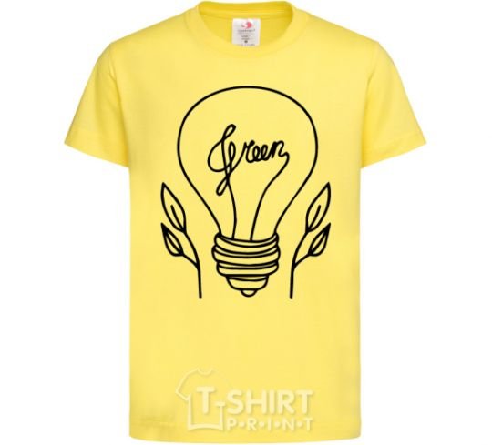 Kids T-shirt Green light cornsilk фото