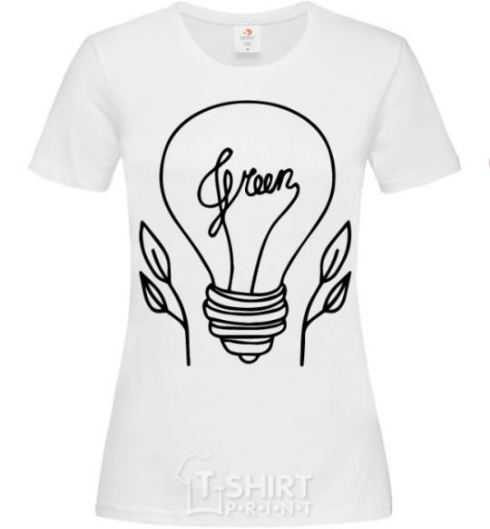 Women's T-shirt Green light White фото