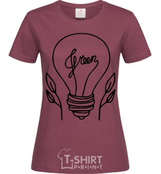 Women's T-shirt Green light burgundy фото