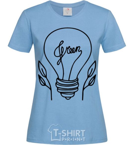 Women's T-shirt Green light sky-blue фото