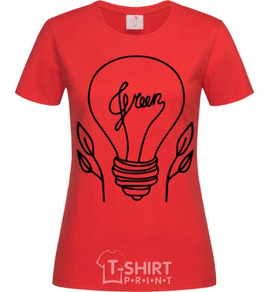 Women's T-shirt Green light red фото