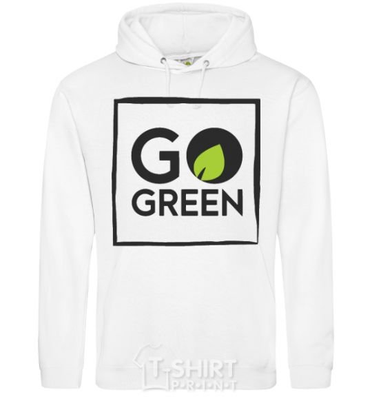 Men`s hoodie Go green White фото