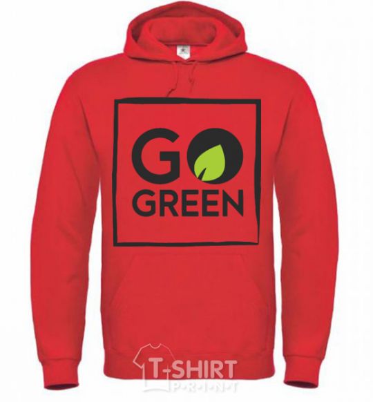 Men`s hoodie Go green bright-red фото