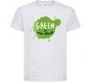 Kids T-shirt Green is new black splash White фото