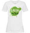 Women's T-shirt Green is new black splash White фото