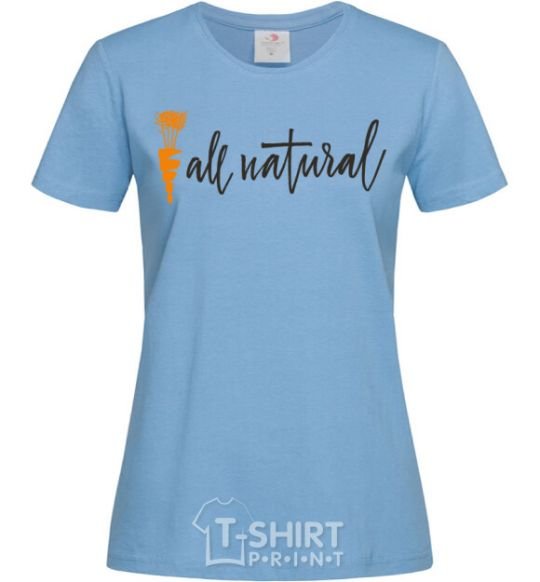 Women's T-shirt All natural carrot sky-blue фото