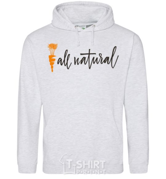 Men`s hoodie All natural carrot sport-grey фото