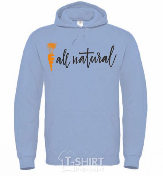 Men`s hoodie All natural carrot sky-blue фото