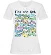 Women's T-shirt Find the fish White фото