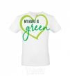 Men's T-Shirt My heart is green White фото