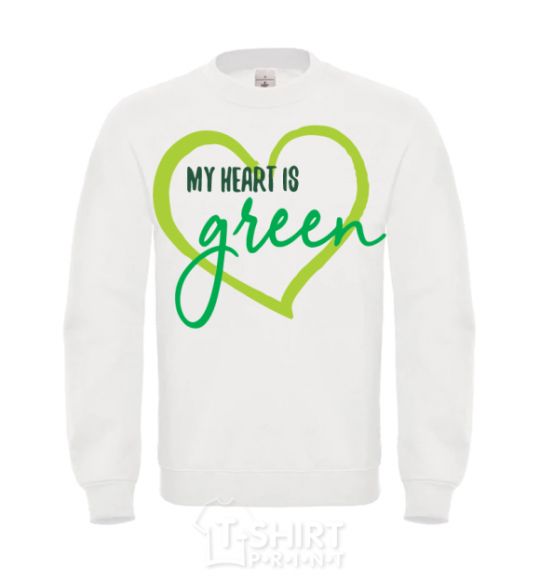 Sweatshirt My heart is green White фото