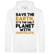 Men`s hoodie It's the only planet with chocolate White фото