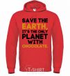Men`s hoodie It's the only planet with chocolate bright-red фото
