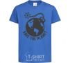 Kids T-shirt Save the planet bomb royal-blue фото