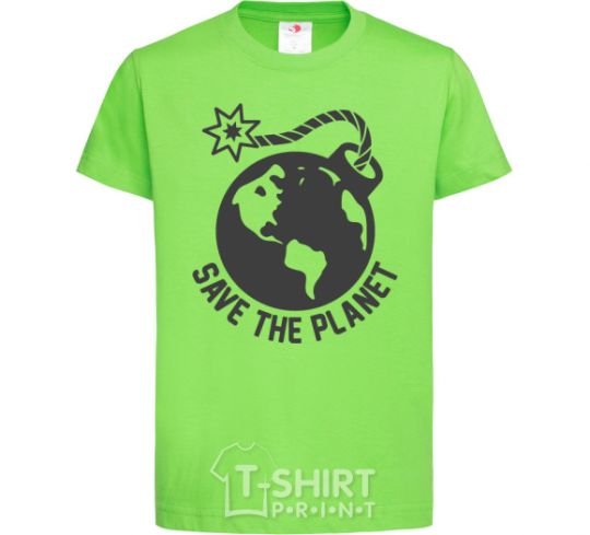 Kids T-shirt Save the planet bomb orchid-green фото