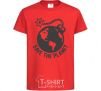 Kids T-shirt Save the planet bomb red фото
