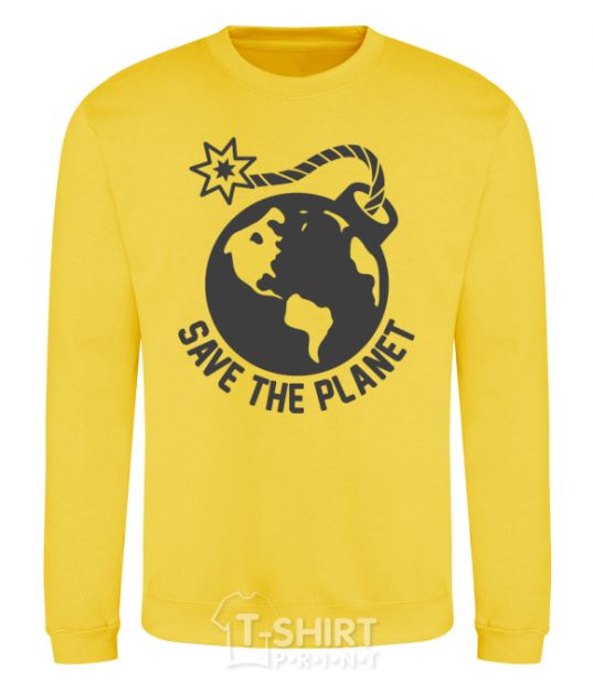 Sweatshirt Save the planet bomb yellow фото