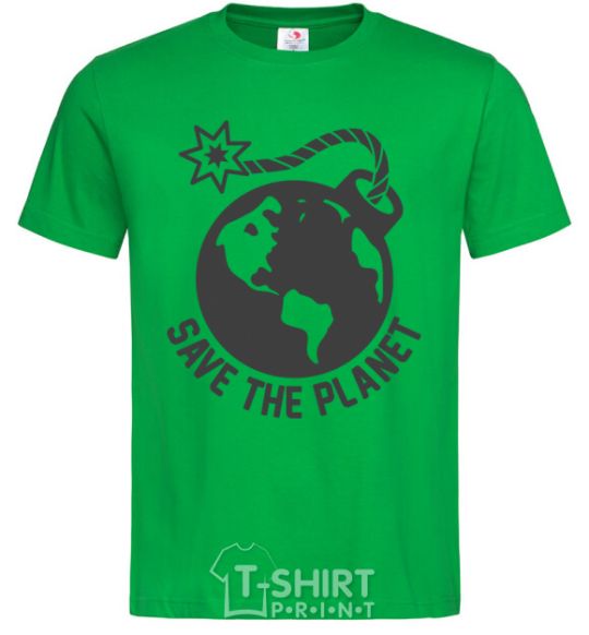 Men's T-Shirt Save the planet bomb kelly-green фото