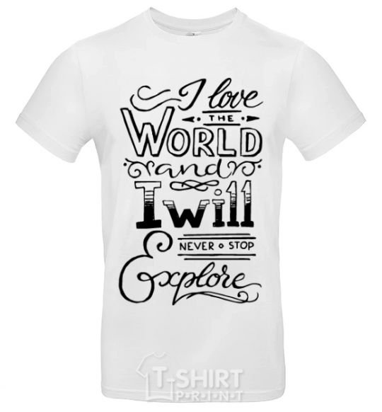 Men's T-Shirt I love the world White фото