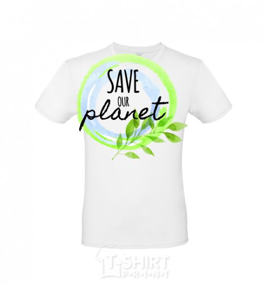 Мужская футболка Save our planet Белый фото