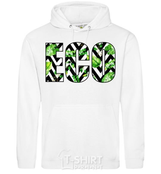 Men`s hoodie ECO print White фото