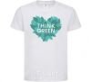 Kids T-shirt Think green heart White фото