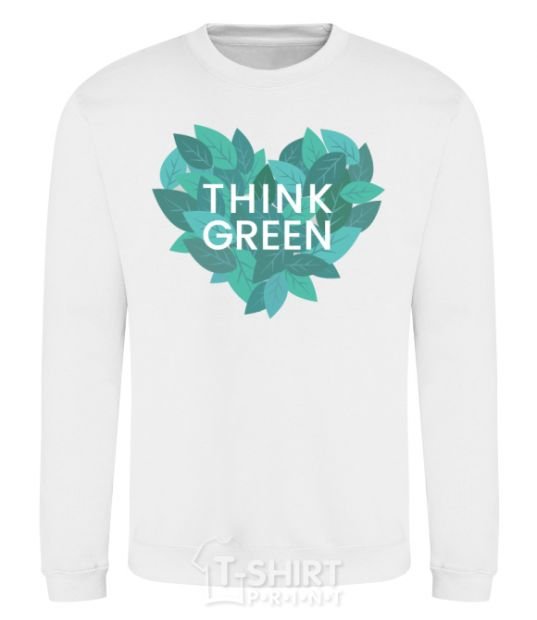 Свитшот Think green heart Белый фото