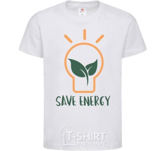 Kids T-shirt Save energy White фото