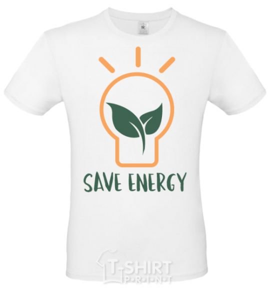 Мужская футболка Save energy Белый фото