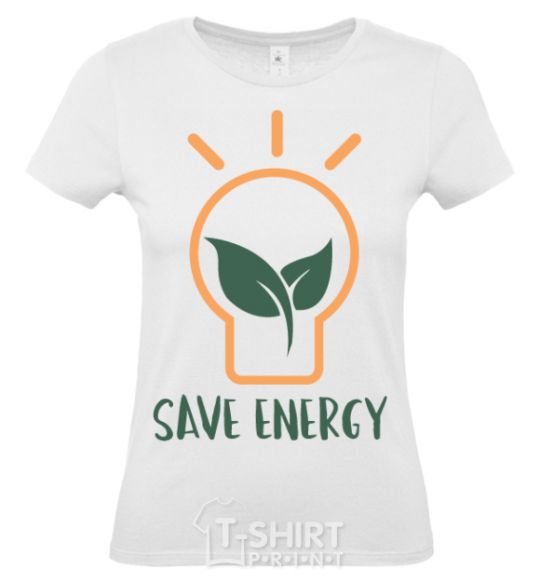 Женская футболка Save energy Белый фото