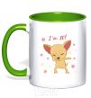 Mug with a colored handle I'm ten dog kelly-green фото