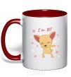 Mug with a colored handle I'm ten dog red фото