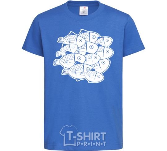 Детская футболка Fishes Ярко-синий фото