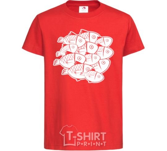 Kids T-shirt Fishes red фото