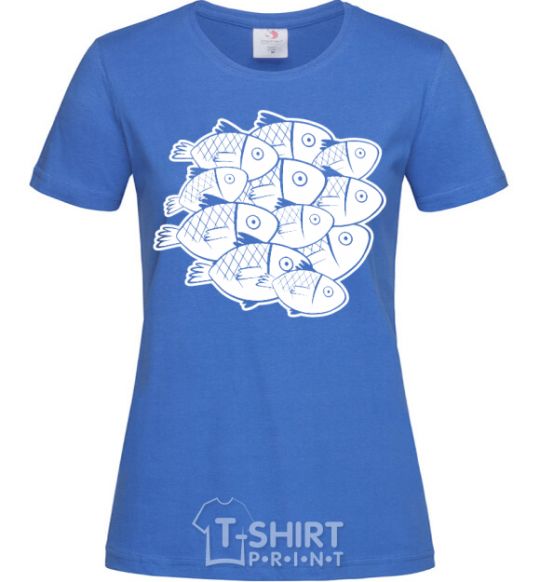 Женская футболка Fishes Ярко-синий фото