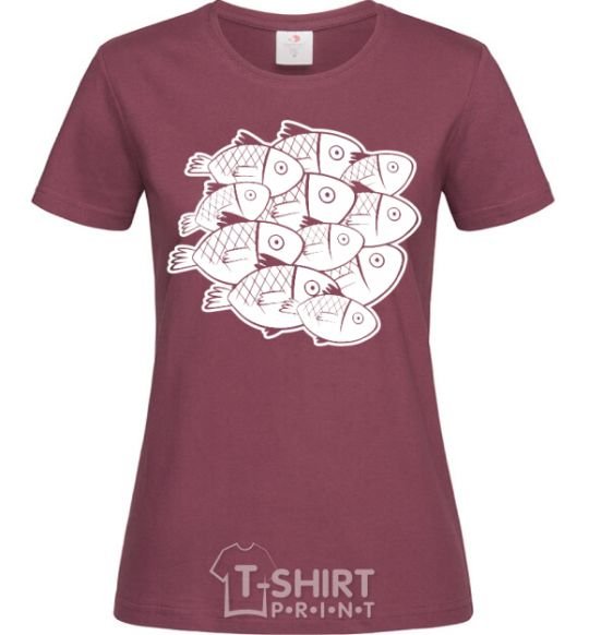 Women's T-shirt Fishes burgundy фото